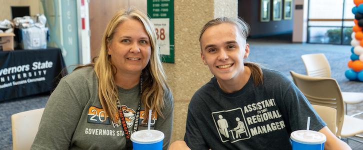 Staff member adn student leader at lunch