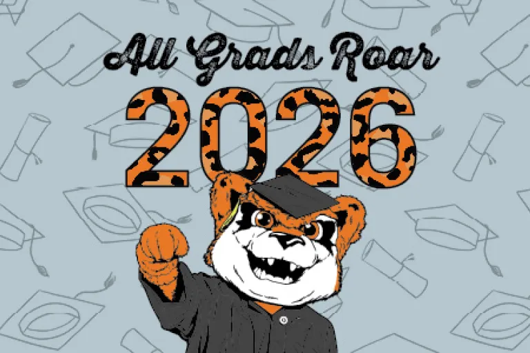 Grad Celebration Week 2026 Logo with Jax in Graduation Regalia