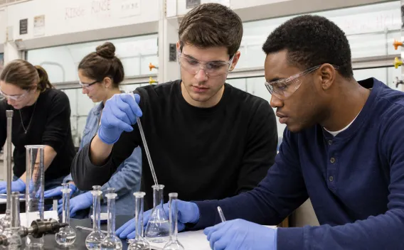 students in chemistry lab