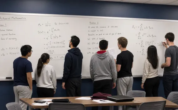 students working on math problems