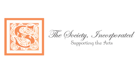 Logo for the Society, Incorporated featuring stylized ornate orange letter S